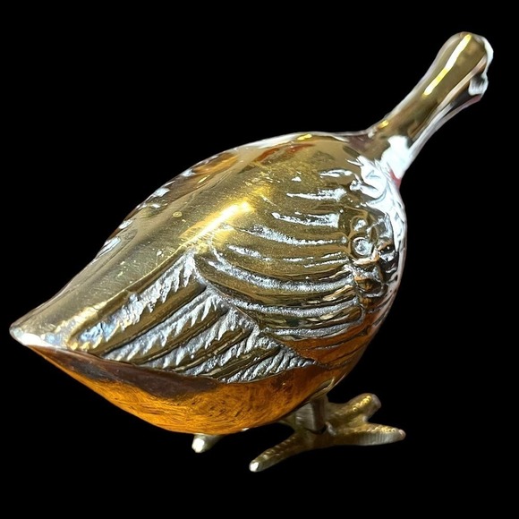 Vintage Walmart Brass Goose Figurine Honking Duck Statue MCM Decor - Picture 9 of 12